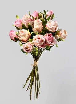 A Dozen Pink & Cream Roses Bouquet, Case of 12