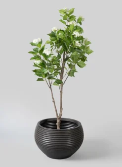 Alfredo Aged Black Real Look PVC Hive Planter Bowl