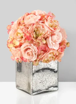 Antique Silver Glass Square Vases