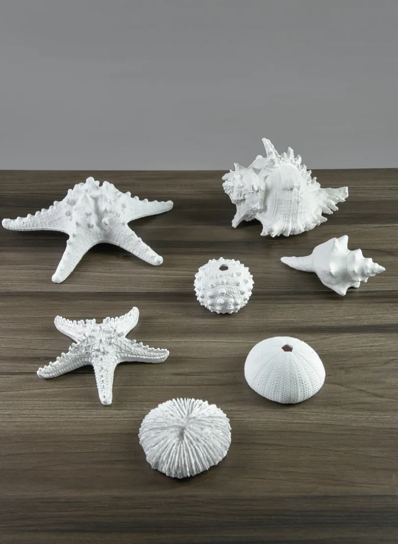 Artificial White Sea Urchins, Set of 3