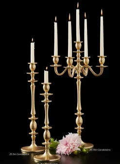 Aryan Gold Metal Candle Holders