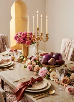 Aryan Gold Metal Candle Holders