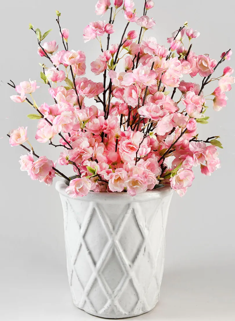 Bright White Flared Basket Pots