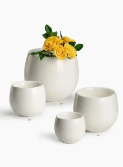Ceramic Bowl Vases, Case of 6