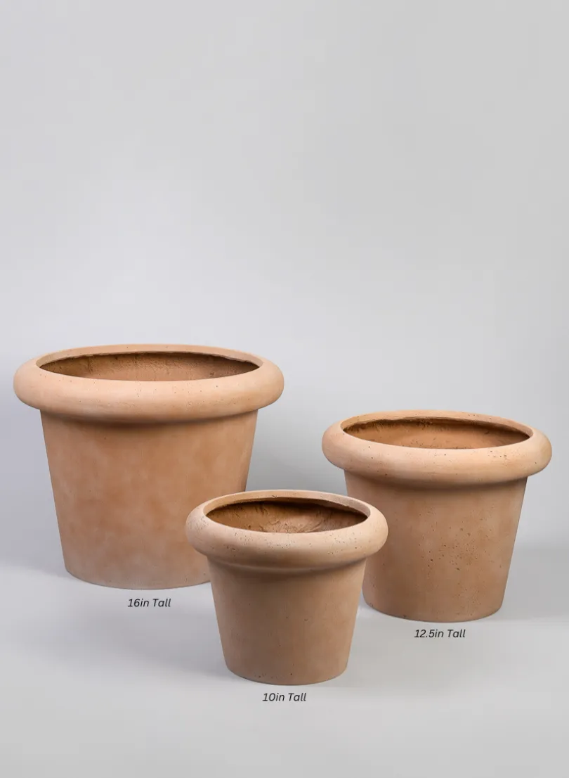 Chino Bevelled Edge Lava Concrete Terracotta Look Pot