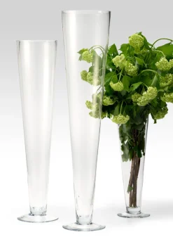 Clear Glass Trumpet Vases