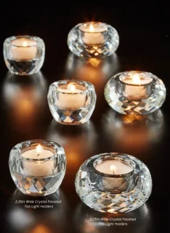 Crystal Faceted Tea Light Glass Holders