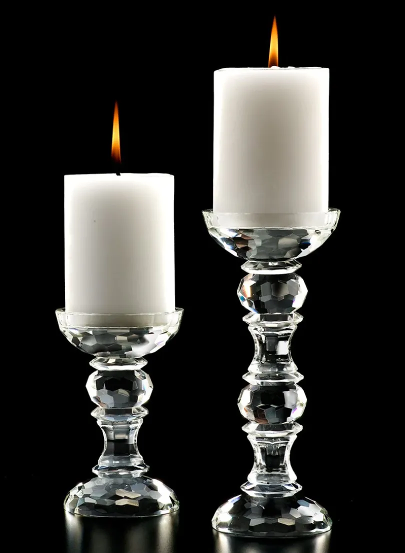 Crystal Pillar Glass Holders