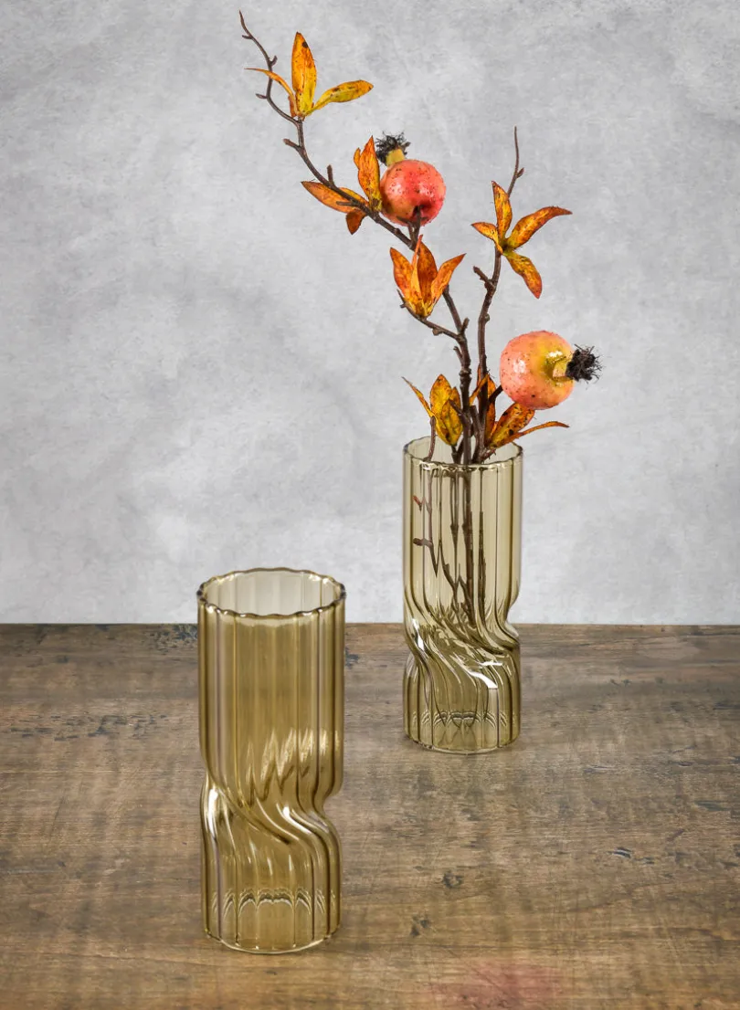 Cuddle Olive Glass Vase, Set of 4