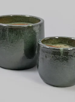 Deck Clay & Ceramic Planters, Bali Jade