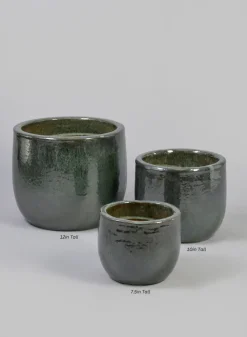 Deck Clay & Ceramic Planters, Bali Jade
