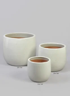 Deck Clay & Ceramic Planters, Yucatan White