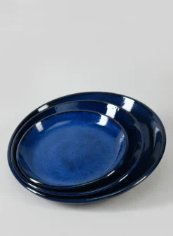 Falling Blue Ceramic Saucers