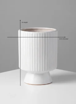 Florist Choice White Ceramic Cachepot with Base