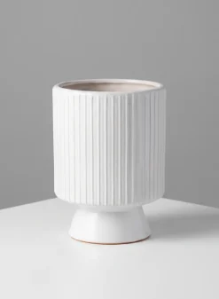 Florist Choice White Ceramic Cachepot with Base
