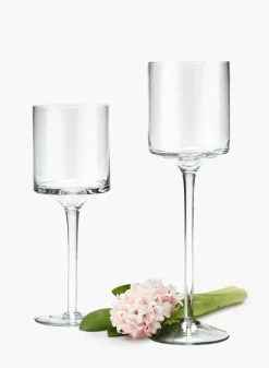 Footed Glass Candle Holders