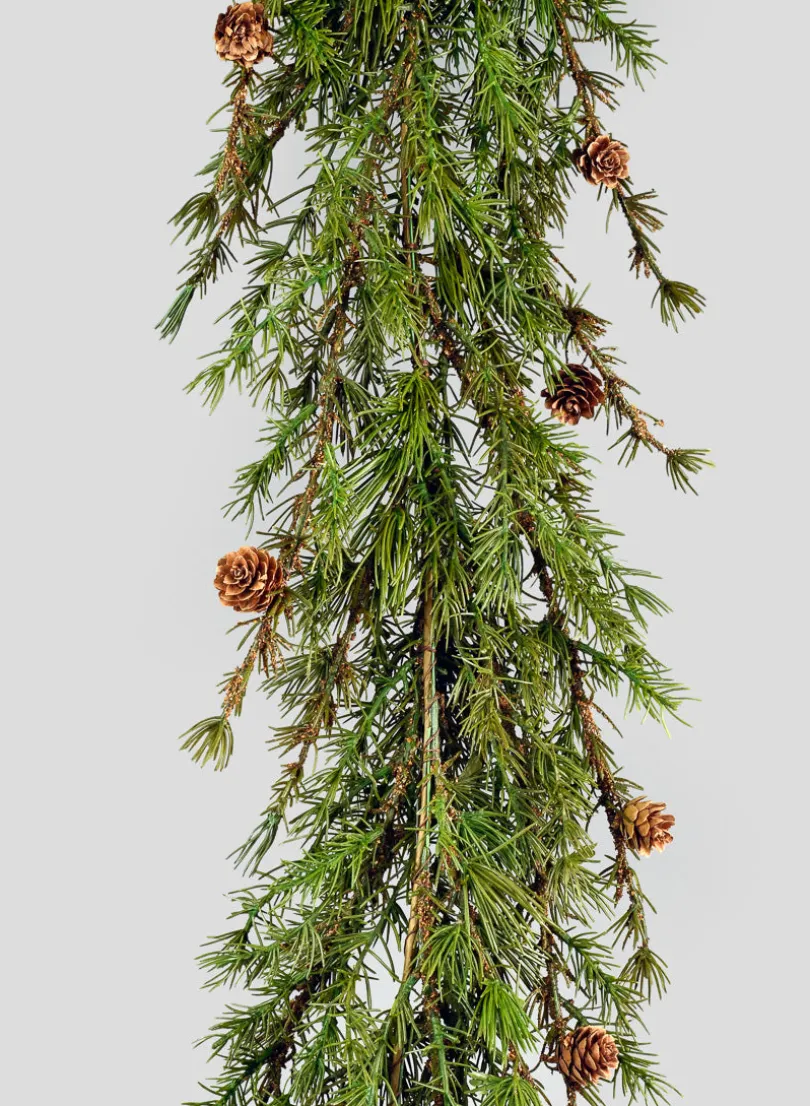 5ft Cypress Garland with Pine Cones