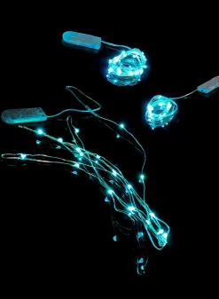 7ft Long 20 Blue Mini Lights String, Set of 6