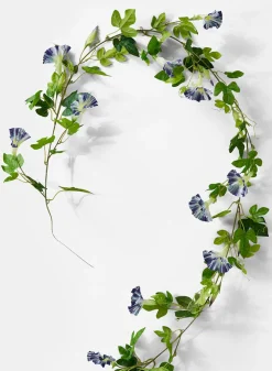 6ft Long Blue Morning Glory Garland, Case of 4