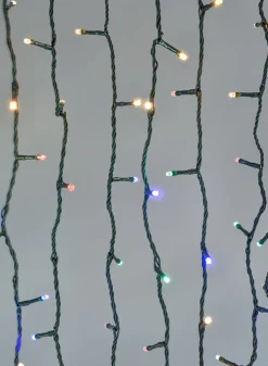49ft Long Cord 200 Multicolor LED Lights Set, Green Cord