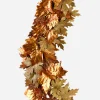 6ft Long Glittered Copper & Gold Maple Leaf Garland, Case of 4