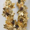 6ft Long Gold Mixed Maple Leaf Garland, Case of 2