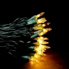 27ft Long 100 Gold Super Bright Light Set on Green Wire