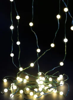 32ft Long LED Pearl Ball Classic Ferry String Light, Warm White, Green Cord