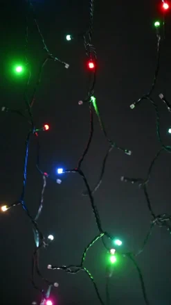 65ft Long 200 LED Remote Controlled All Color Light, Green Cord