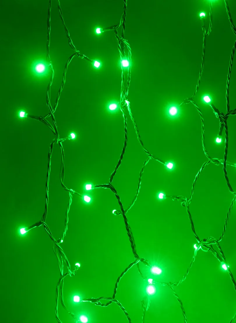 65ft Long 200 LED Remote Controlled All Color Light, Green Cord