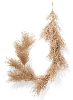 5ft Long Light Champagne Silver Long Pine Garland, Case of 6