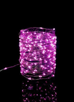 36ft Long 200-Light Pink Naked Wire L.E.D. Light String, Plug-In