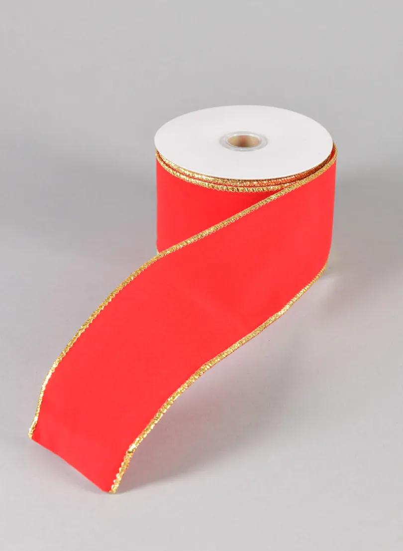30ft Long Roll Ribbon-Red with Gold Glitter