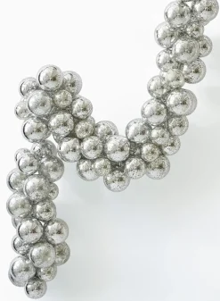 6ft Long Silver Mercury Glass Plastic Ball Garland