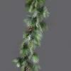 5ft Long Snowy Mixed Evergreens Garland With Pine Cones, Case of 2