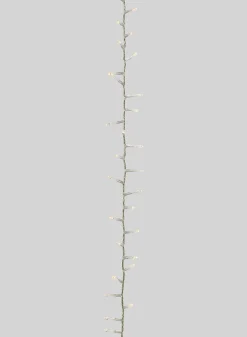 24ft Long 100 & 1000 Warm White L.E.D. Lights Set, Clear Cord
