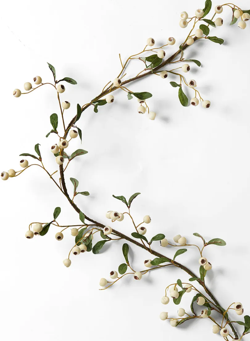 5ft Long White Berry Garland, Case of 4