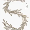 5ft Long White Glitter Bay Leaf Garland