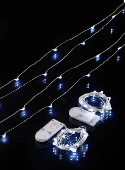 7ft Long 20-White-Mini-Lights String, Set of 6