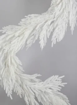 6ft Long White Real Touch Cypress Pine Garland