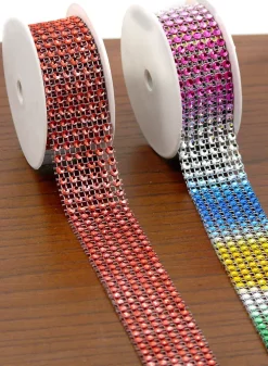 8ft Red & Multicolor Diamond Bead Ribbons