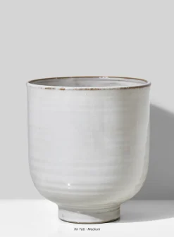 Glazed Ceramic Pedestal Bowl, Set of 2