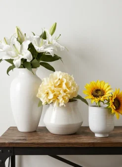 Glazed Ceramic Pedestal Bowl, Set of 2