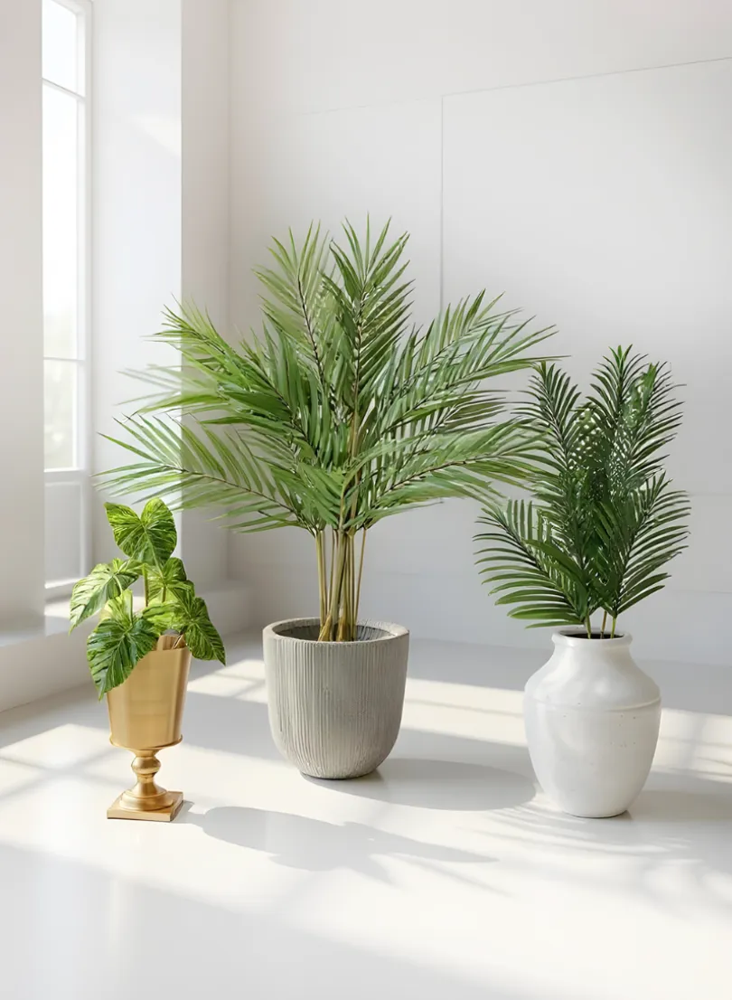 Gold Pedestal Aluminum Urns