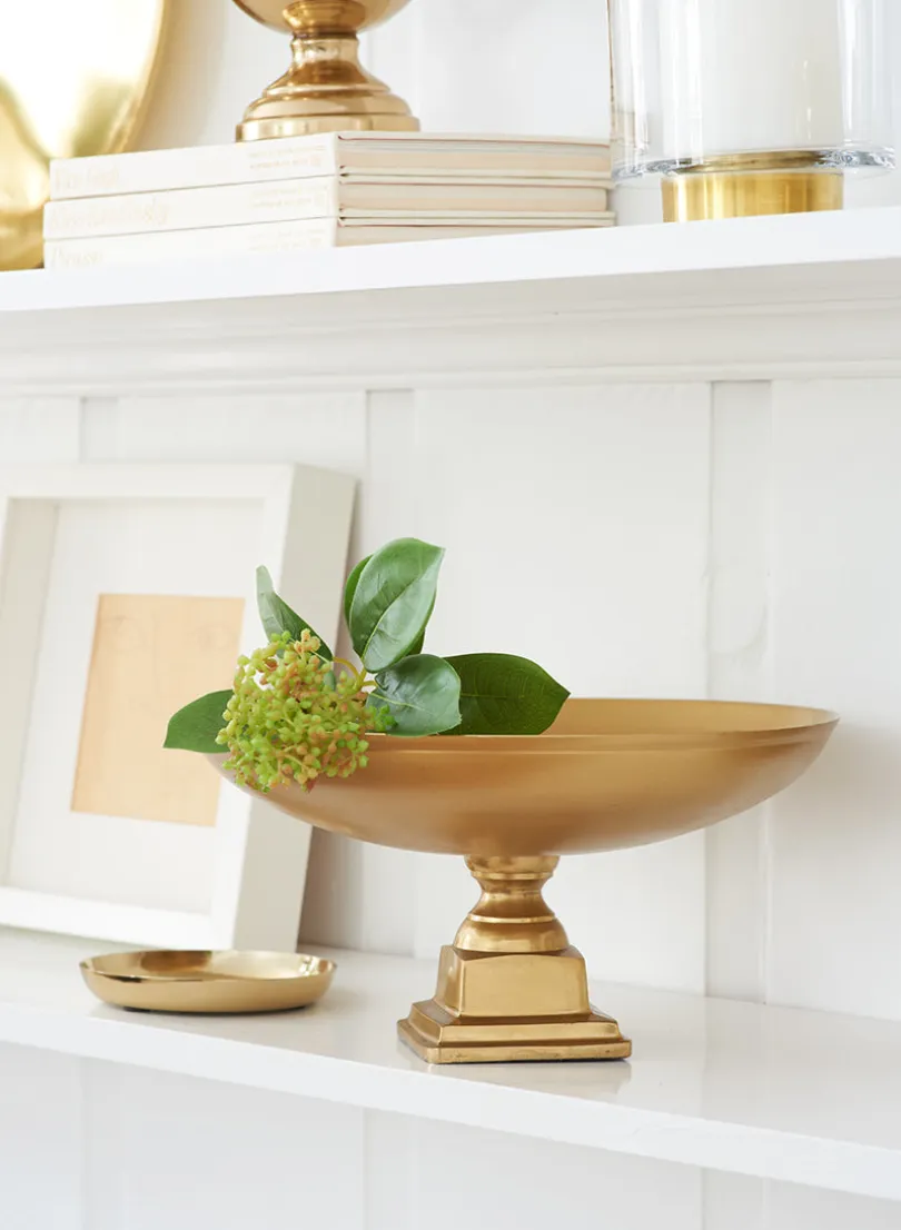Gold Pedestal Bowl & Urn Vases
