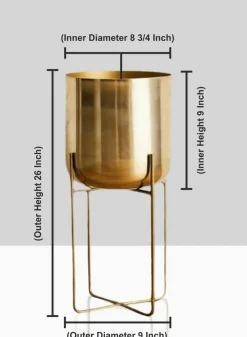 Gold Soho Planter With Stand