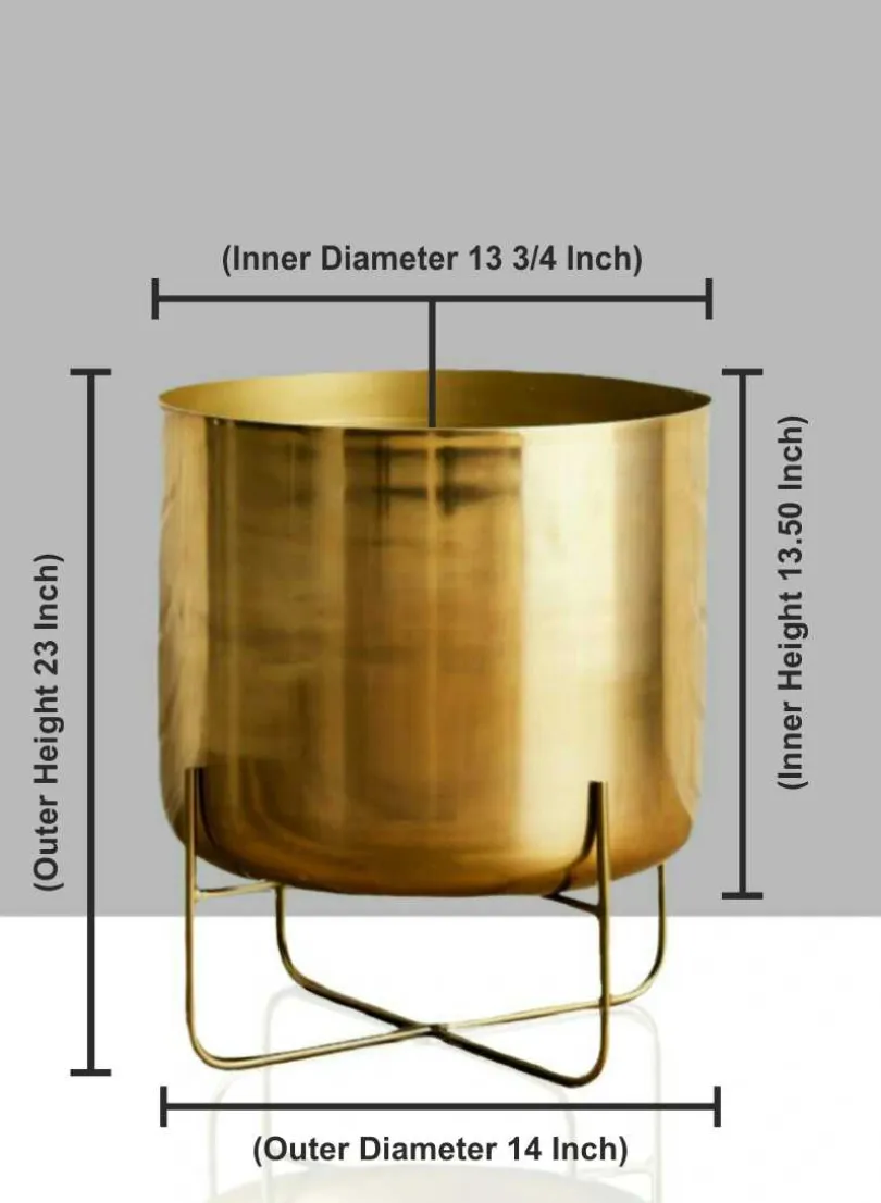 Gold Soho Planter With Stand