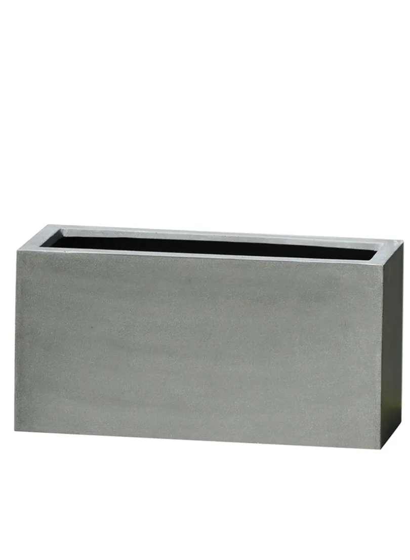Gray Fiberstone Rectangular Planters