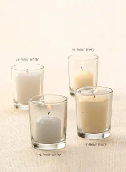 10-Hour Ivory Votive, Set of 36