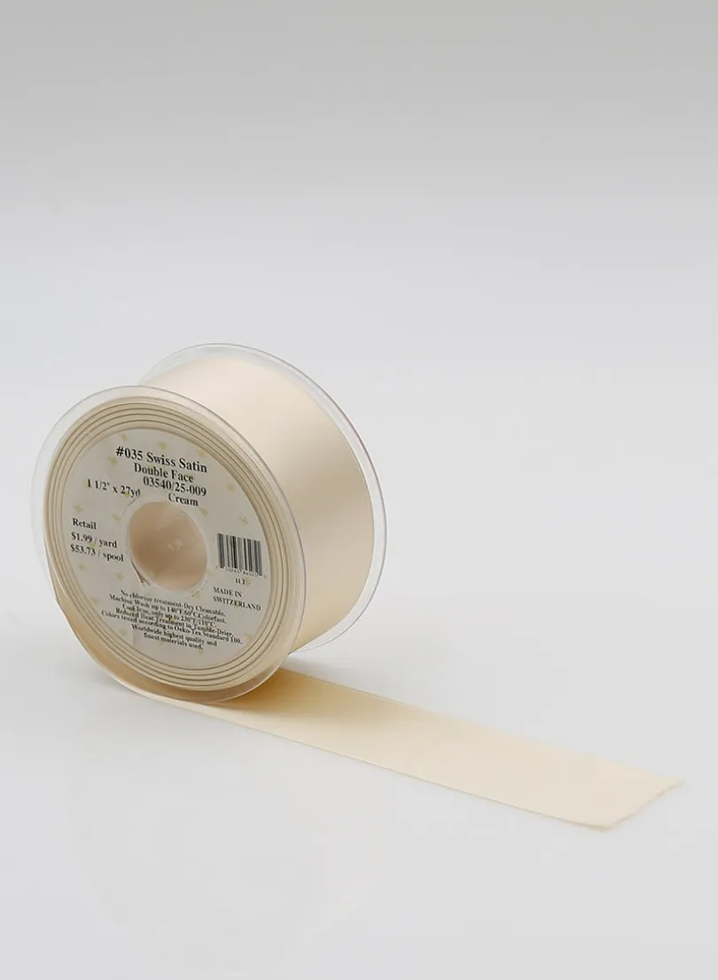 1 1/2in Cream Swiss Satin Ribbon